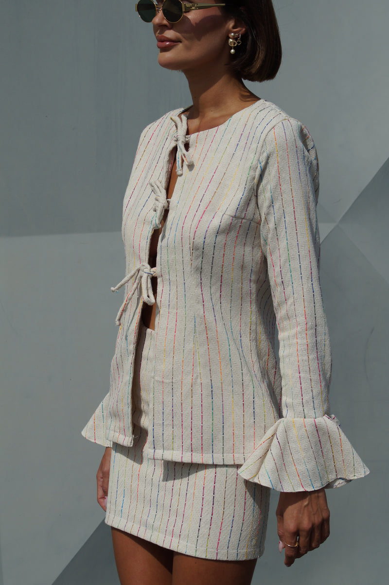 Tamaara linen stripe top